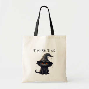 Halloween Black Witchy Kitten Cat Witch Tygkasse