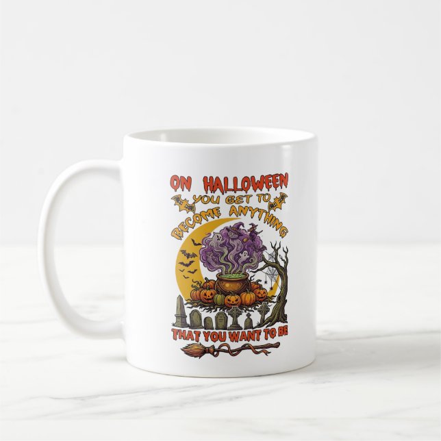 Halloween Bli Vad Som Helst Kittel Katt Spöke Pump Kaffemugg (Vänster)