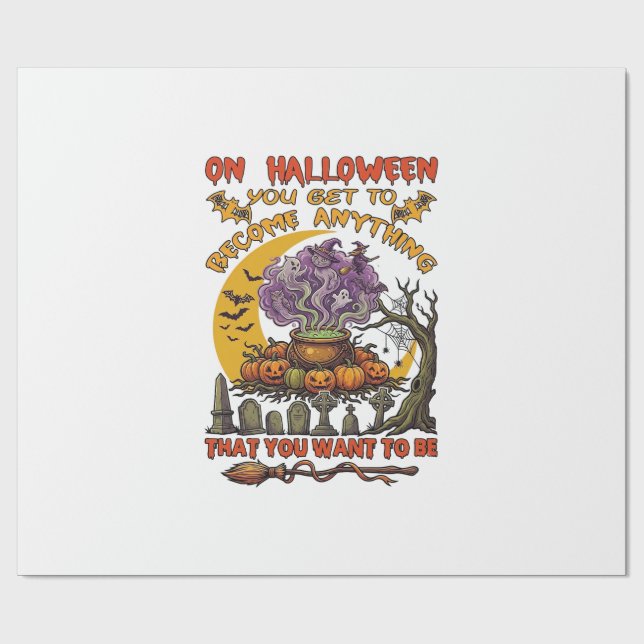 Halloween Bli Vad Som Helst Kittel Katt Spöke Pump Presentpapper (Platt)