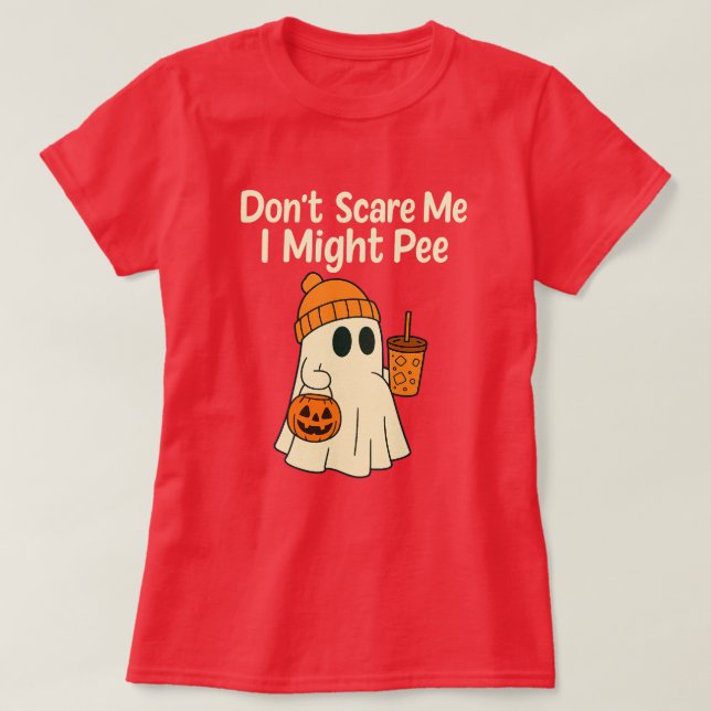Halloween-blid för graviditetsannonsering Skräm mi T Shirt (Design framsida)