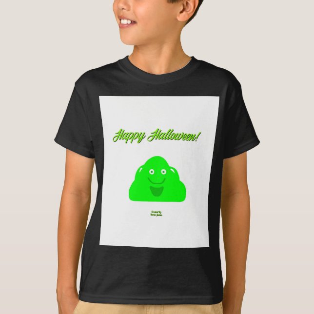 Halloween Blob Boys Black Basic T Shirt (Framsida)