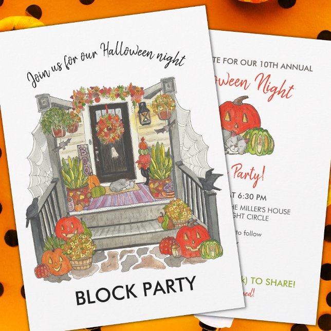 Halloween Block Party Inbjudningar (Skapare uppladdad)