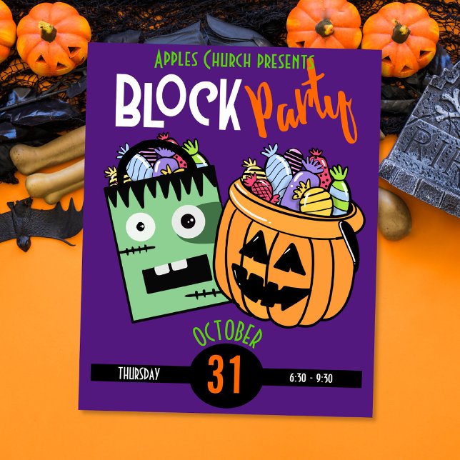 Halloween blockfest tema event trunk or treat poster (Skapare uppladdad)