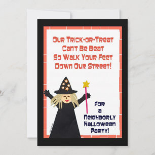 Halloween-blockpartiinbjudan Inbjudningar
