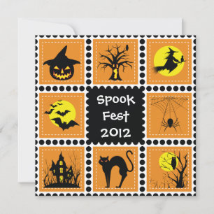 Halloween-blockpartiinbjudan Inbjudningar