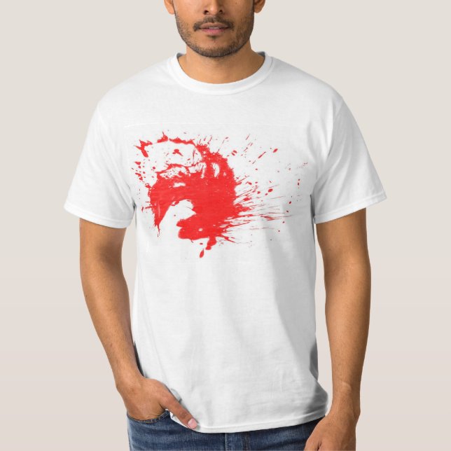 Halloween blod-splatter T-tröja Tee Shirt (Framsida)