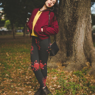 Halloween Blodstänk Skräckinjagande Blodiga Leggings
