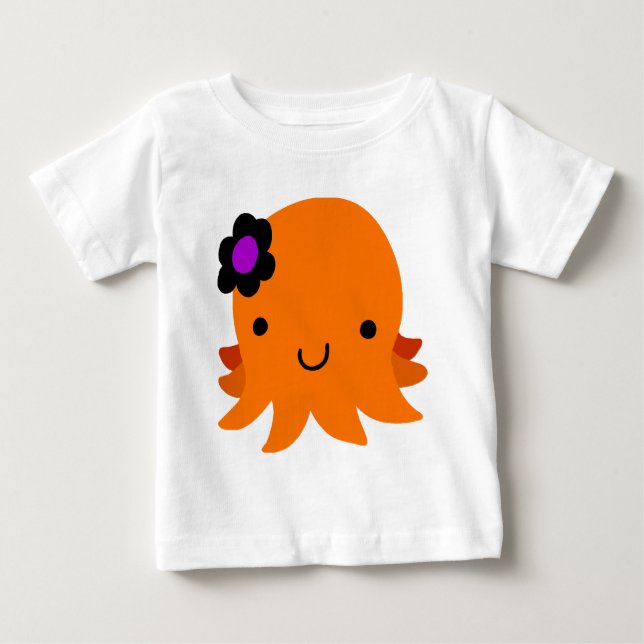 Halloween blommabläckfisk t shirt (Framsida)