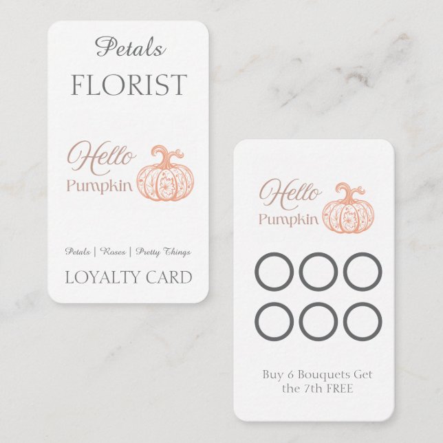Halloween Blommarrangemang Butik Varumärke Lojalitetskort (Fram/baksida)