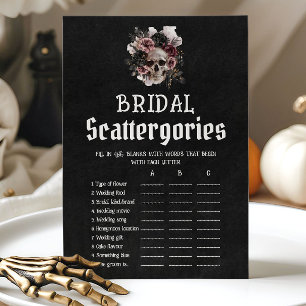 Halloween Blommig Skalle Bröllop Scattergories Spe Inbjudningar