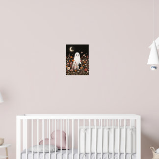 Halloween Blommig Spök Svart Katt Cottagecore Poster