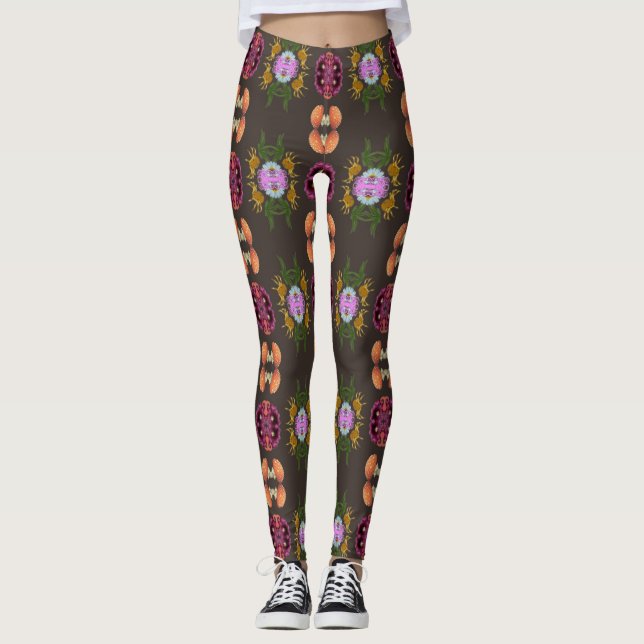 halloween blommigt legings leggings (Framsida)