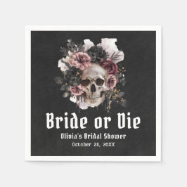 Halloween-Blommigt Skullbrid eller De-Möhippa Pappersservett