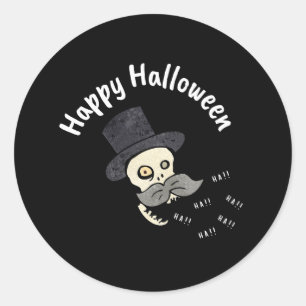 Halloween Blommigt Sugar Skull Runt Klistermärke