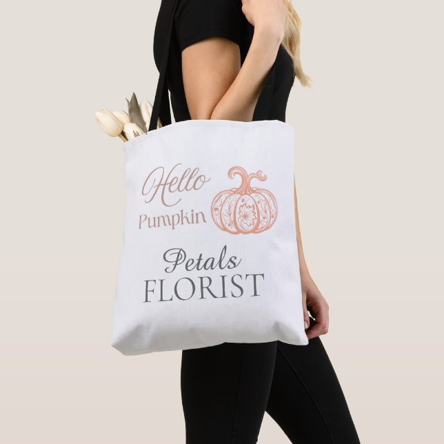 Halloween Blomsterbutik Varumärkesidentitet med Ha Tygkasse (Närbild)