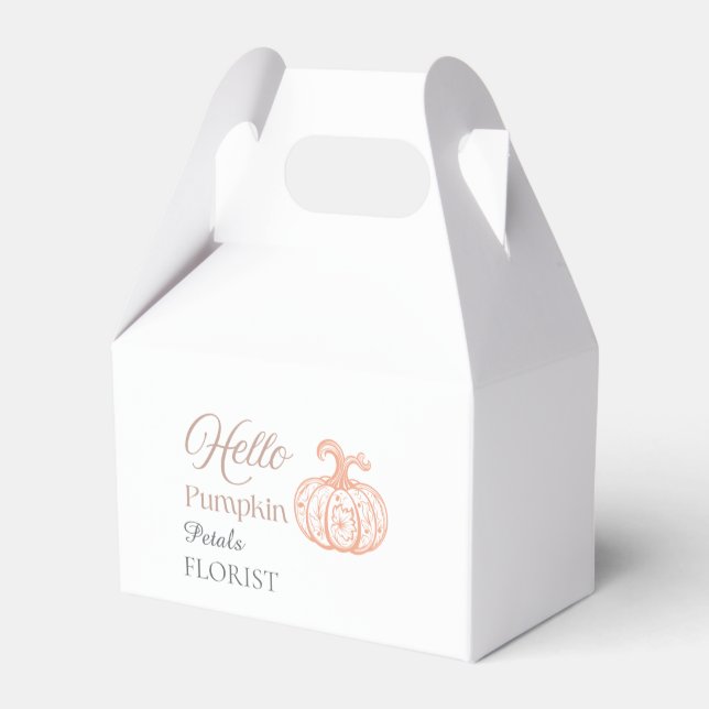 Halloween Blomsterbutik Varumärkesidentitet Pumpki Presentaskar (Baksidan Sidan)