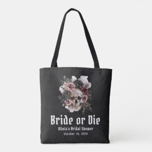 Halloween Blomsterlig Dödskalle Brud eller Dö Brud Tygkasse