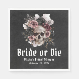 Halloween Blomsterlig Skalle Brud eller dö Bröllop Pappersservett