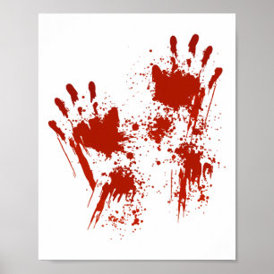 Halloween Blood Händer Costume Zombie Outfit Poster