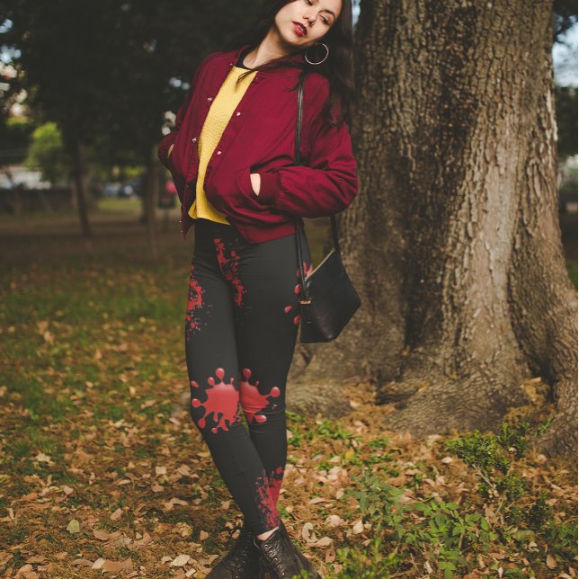 Halloween Blood Splatters Stänk Scary Bloody Leggings (Skapare uppladdad)