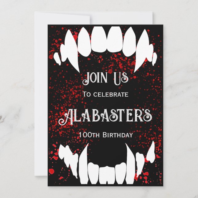 Halloween Blood Vampire Birthday-inbjudningar Inbjudningar (Framsida)