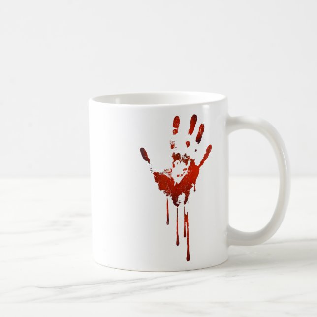 Halloween Bloody Hand Skriv ut Zombie-utsmyckning Kaffemugg (Höger)
