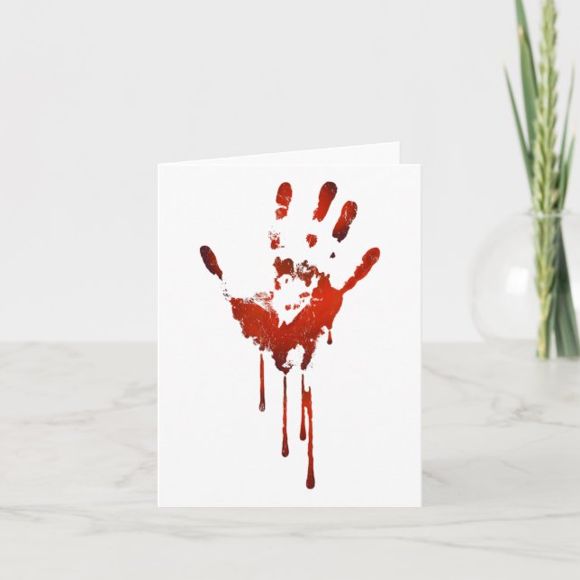Halloween Bloody Hand Skriv ut Zombie-utsmyckning Kort (Framsida)