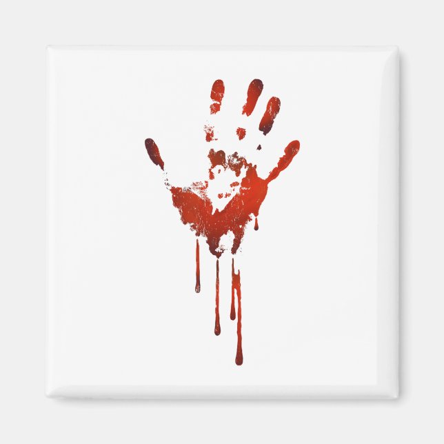 Halloween Bloody Hand Skriv ut Zombie-utsmyckning Magnet (Framsidan)