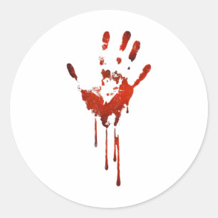 Halloween Bloody Hand Skriv ut Zombie-utsmyckning Runt Klistermärke