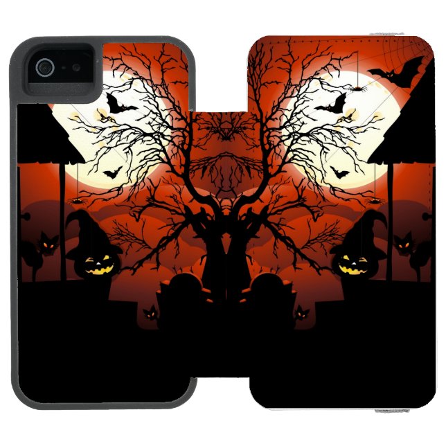 Halloween Bloody Moonlight Nightmare Incipio iPhone Wallet Skal (Folio Öppen)