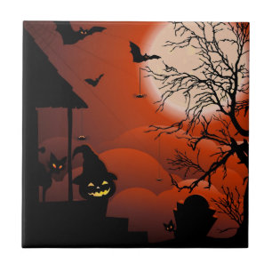 Halloween Bloody Moonlight Nightmare Kakelplatta