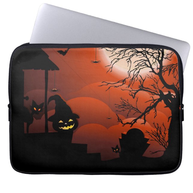 Halloween Bloody Moonlight Nightmare Laptop Fodral (Framsidan)