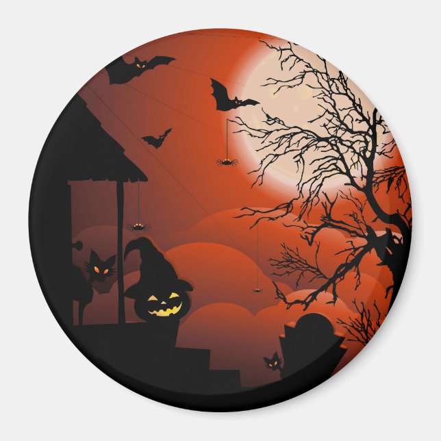 Halloween Bloody Moonlight Nightmare Magnet (Framsidan)