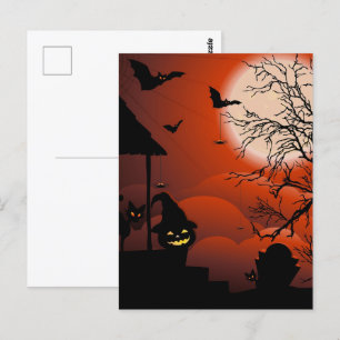 Halloween Bloody Moonlight Nightmare Vykort