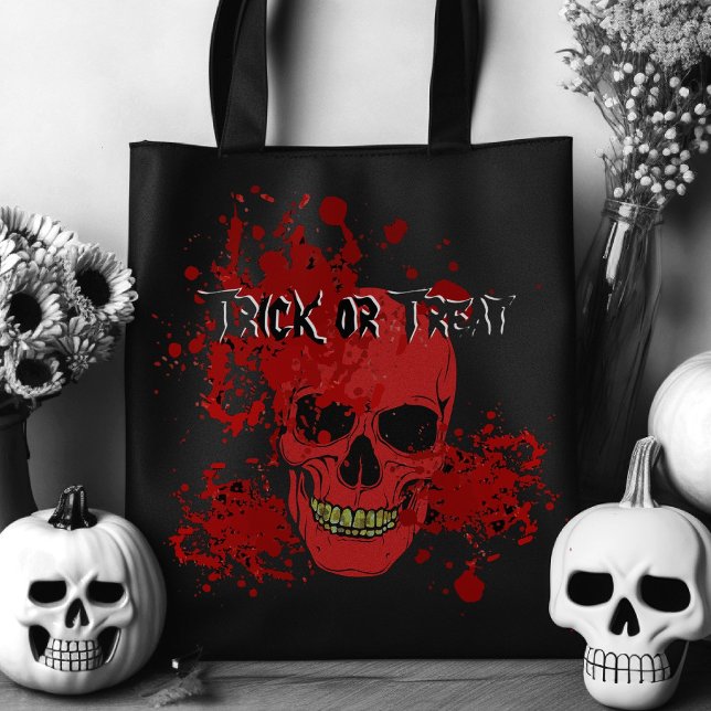 Halloween Bloody Skull Bus eller godis Bag Tygkasse (Skapare uppladdad)