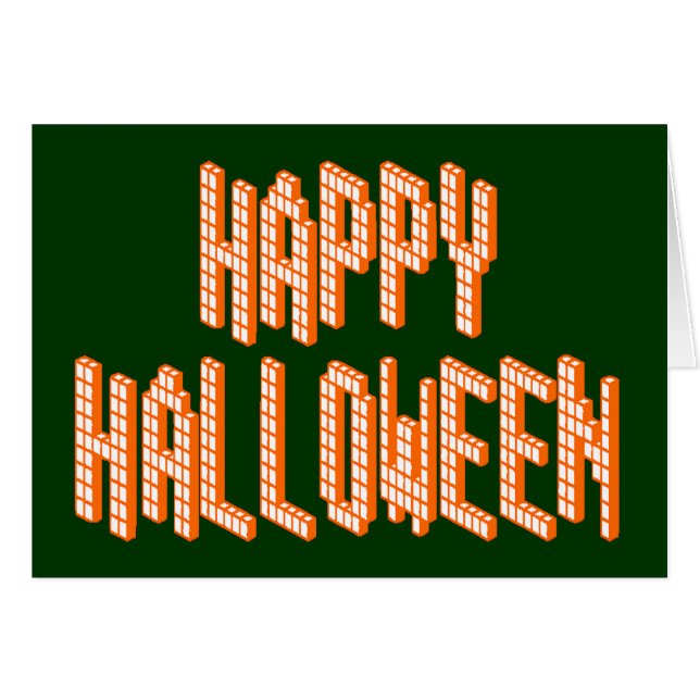 Halloween Blox-text Hälsningskort (Framsidan Horizontal)