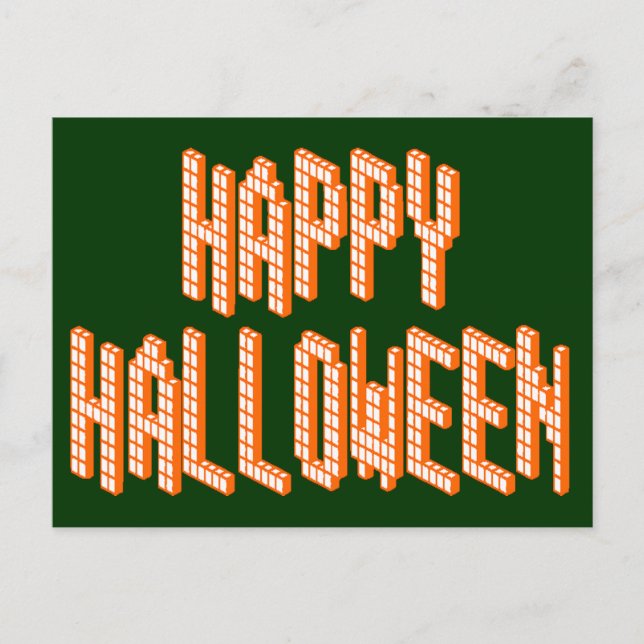 Halloween Blox-text Vykort (Framsida)