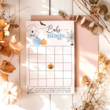 Halloween Blue Boo baby shower-bingospel