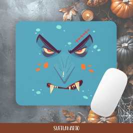 Halloween Blue Grumpy Vampire Mousepad Musmatta