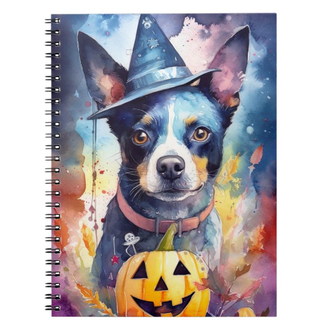 Halloween Blue Heeler med pumpor Anteckningsbok (Framsidan)