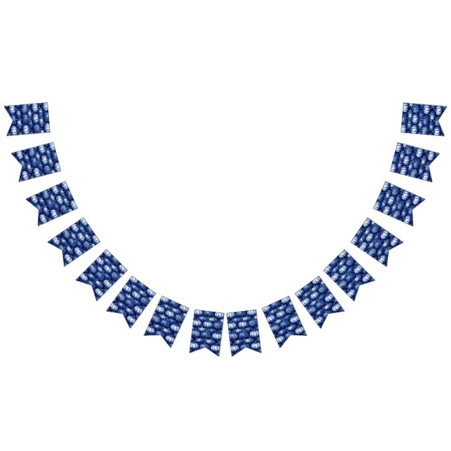 Halloween Blue och White Pumpkin Vimplar (Alla)