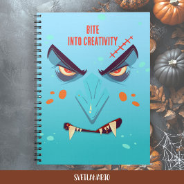Halloween Blue Vampire Face Spiral Notebook Anteckningsbok