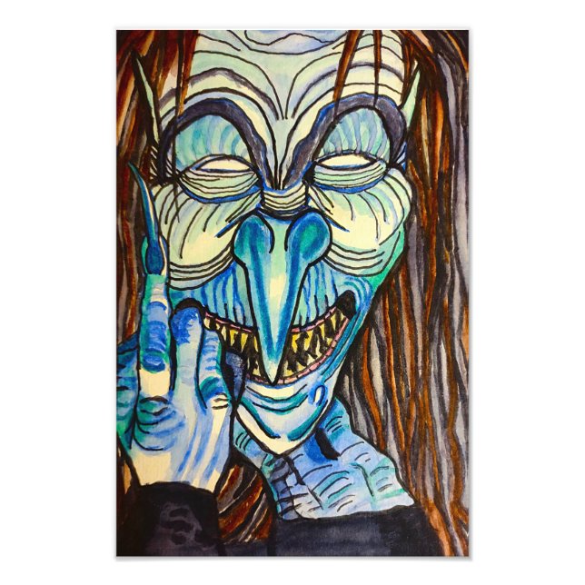 HALLOWEEN BLUES WITCH FOTOTRYCK (Framsidan)