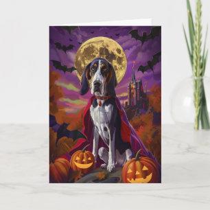 Halloween Bluetick Coonhound Hund Pumpa Skräck Kort