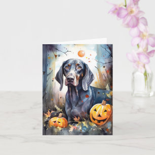 Halloween Bluetick Coonhound med pumpor Scary Kort