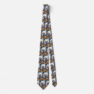 Halloween Bluetick Coonhound med pumpor Scary Slips