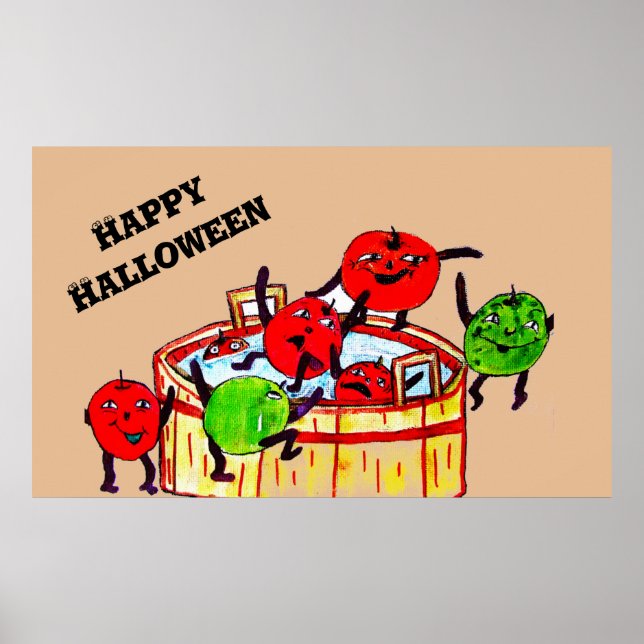 HALLOWEEN BOBBING FOR APPLES PARTY POSTER (Framsidan)