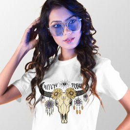 HALLOWEEN BOHO EVIL ÖGA WITCH SKULL T SHIRT