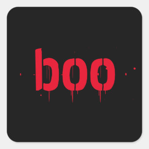 Halloween-bojor, röd svart läskläck fyrkantigt klistermärke