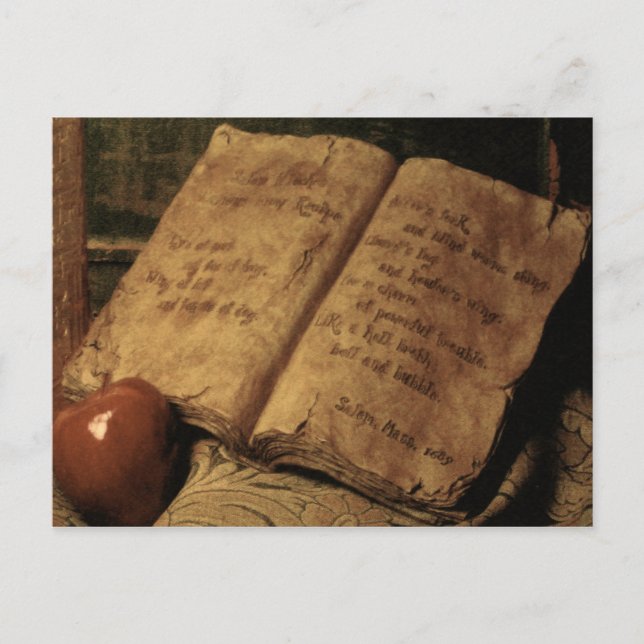 Halloween Bok i potions ~ vykort (Framsida)